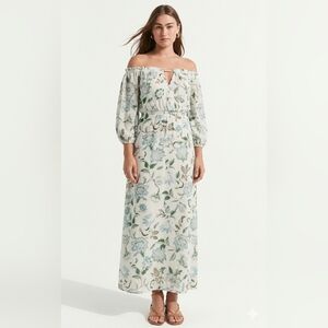 NWT Loft White Floral Off-Shoulder Maxi Dress